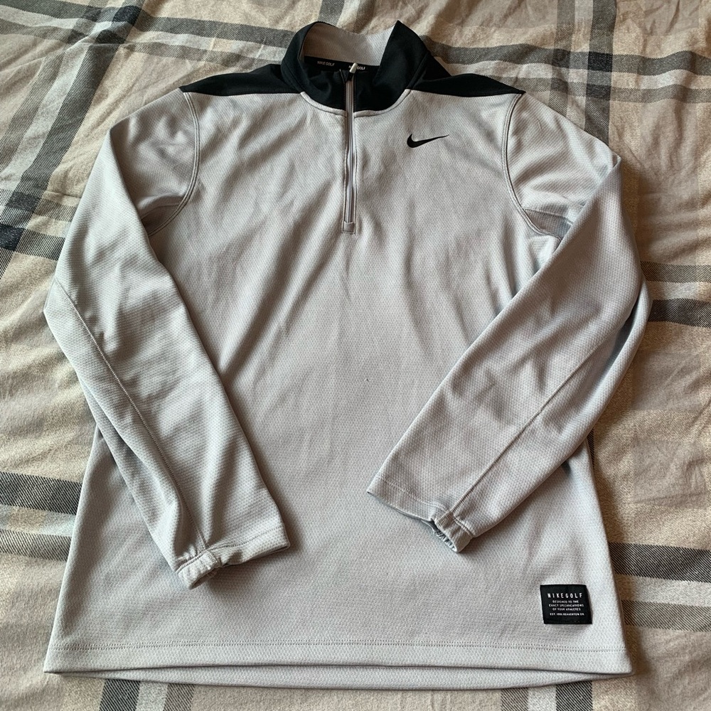 Nike Men's White & Black Performance Quarter-Zip Jacket